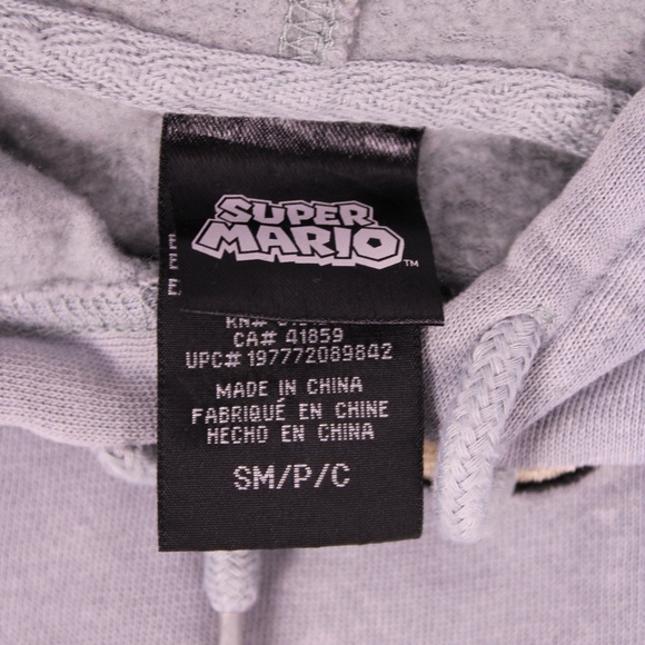 0272-Super Mario Hoodie – Gray – Size Small - Picture 3 of 8